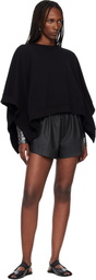 MM6 Maison Margiela Black Logo Patch Faux-Leather Shorts