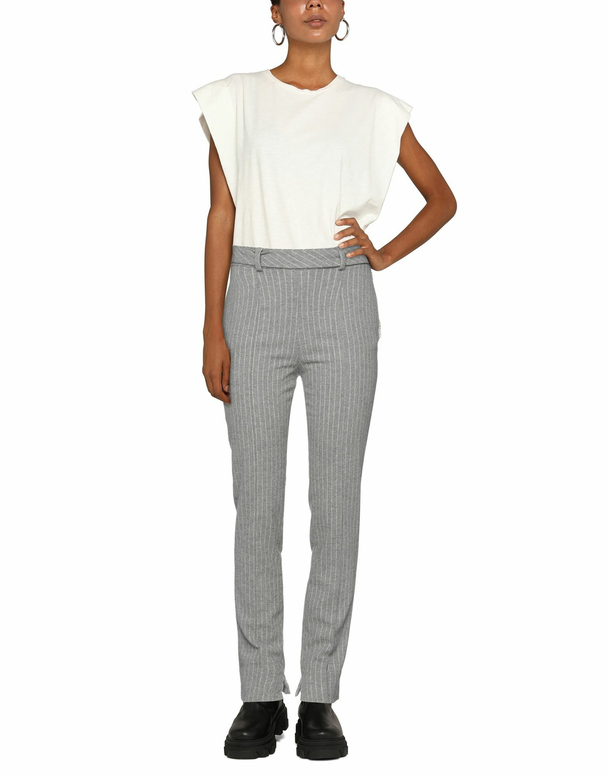 Manila Grace Womens Pants in Grey