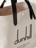 Dunhill - Legacy Leather-Trimmed Logo-Print Cotton-Canvas Tote Bag