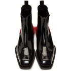 Alexander McQueen Black and Red Half Chelsea Boots