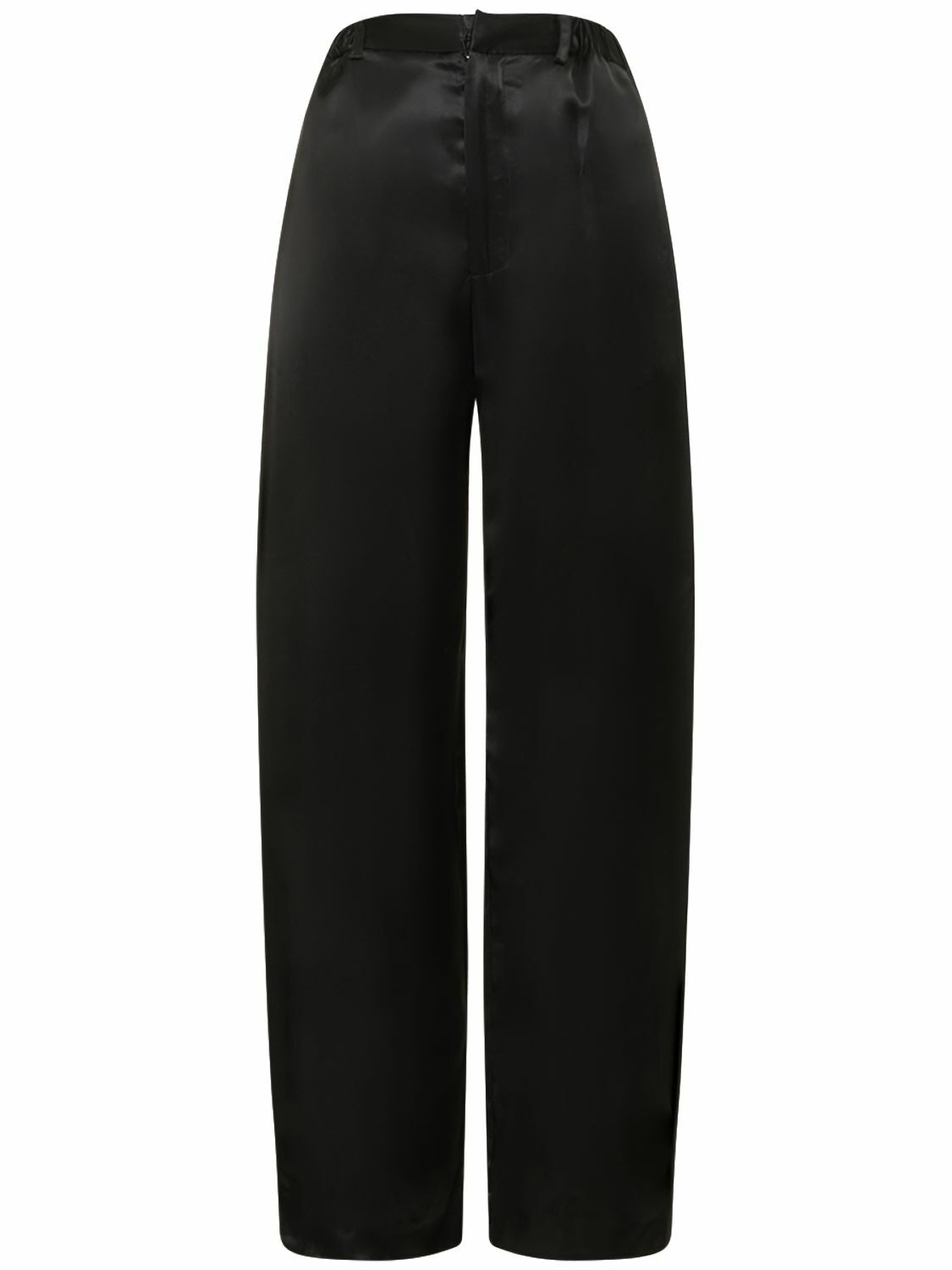 DEVEAUX Chloe Cupro Satin Wide Pants