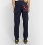 Valentino - Logo-Print Denim Jeans - Blue