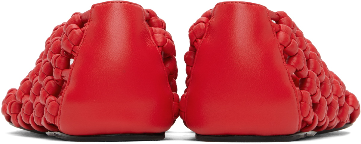 【関税込み】Jil Sander レッド Hand-Knotted フラットシューズ Red Hand-Knotted Ballerina Flats by Jil Sander on Sale