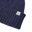 Norse Projects Men's Brushed Lambswool Beanie in Dark Navy