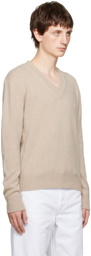 AMI Paris Beige Ami de Cœur Sweater