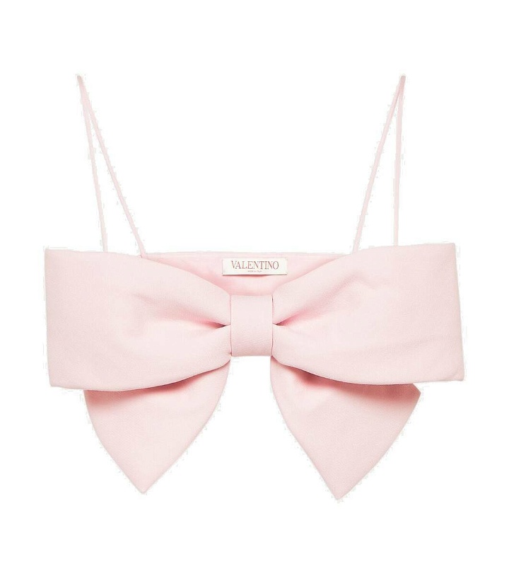 Photo: Valentino Bow-detail wool and silk crop top