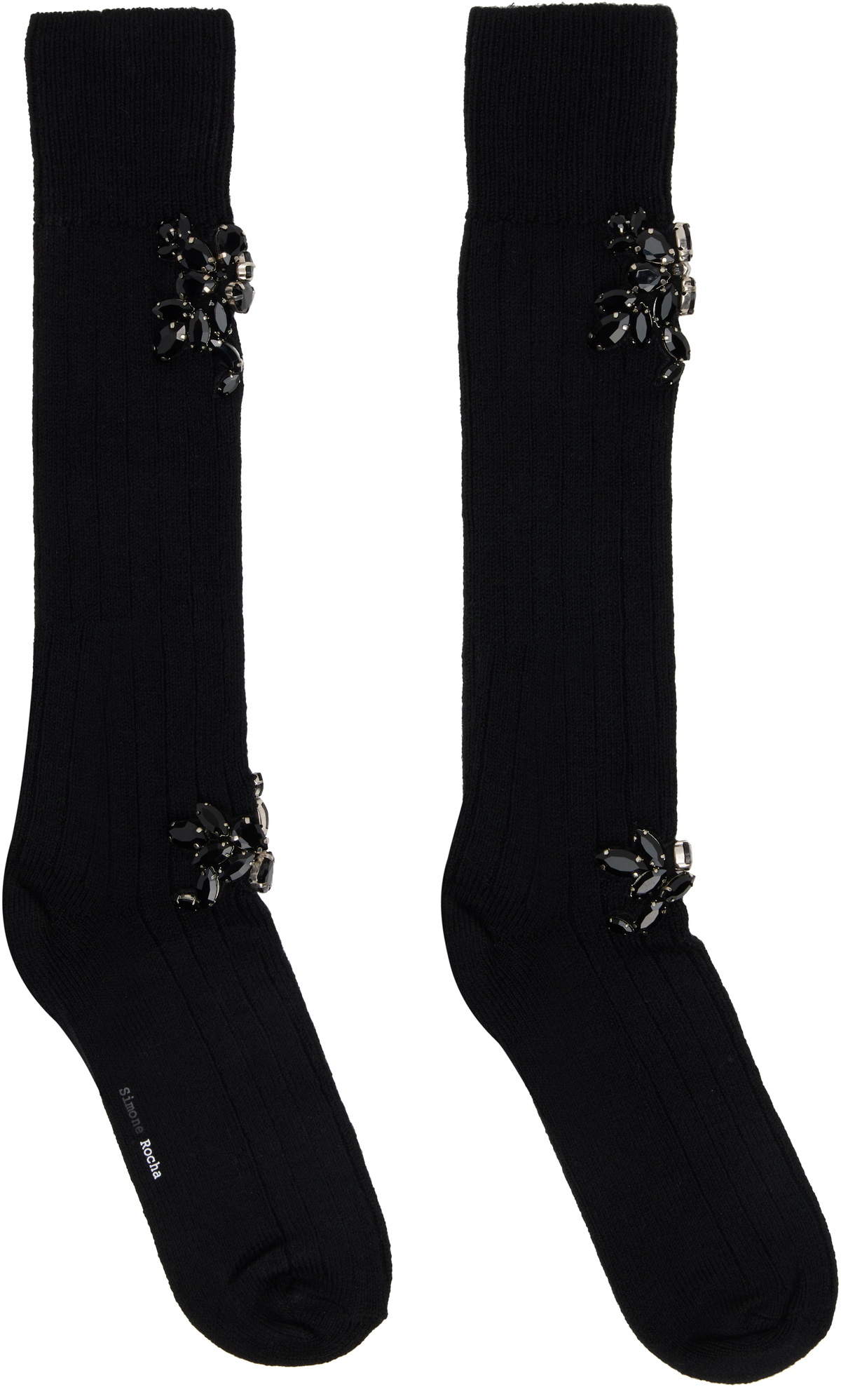 Simone Rocha Black Lace-Up Socks Simone Rocha