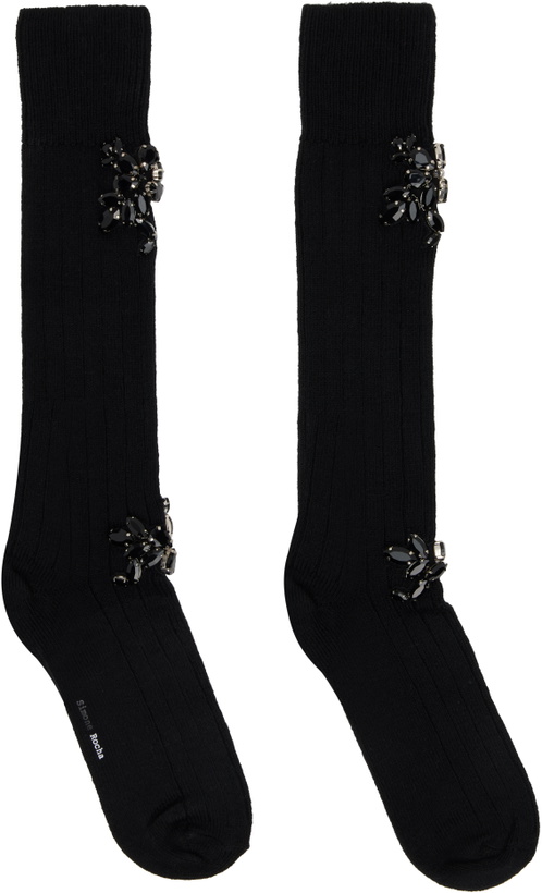 Photo: Simone Rocha Black Embellished Rose Knee Socks