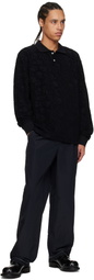 Soulland Black Robert Plush Long Sleeve Polo