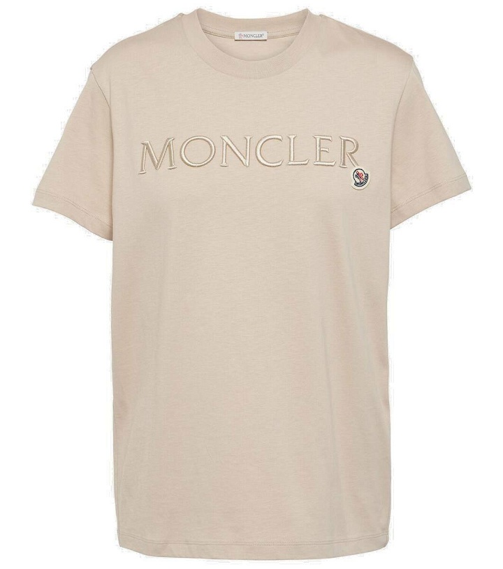 Photo: Moncler Logo embroidered cotton jersey T-shirt