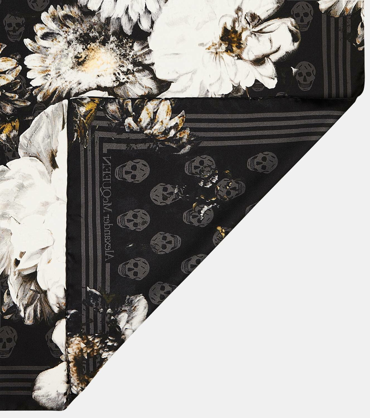 Alexander McQueen Floral silk twill scarf Alexander McQueen