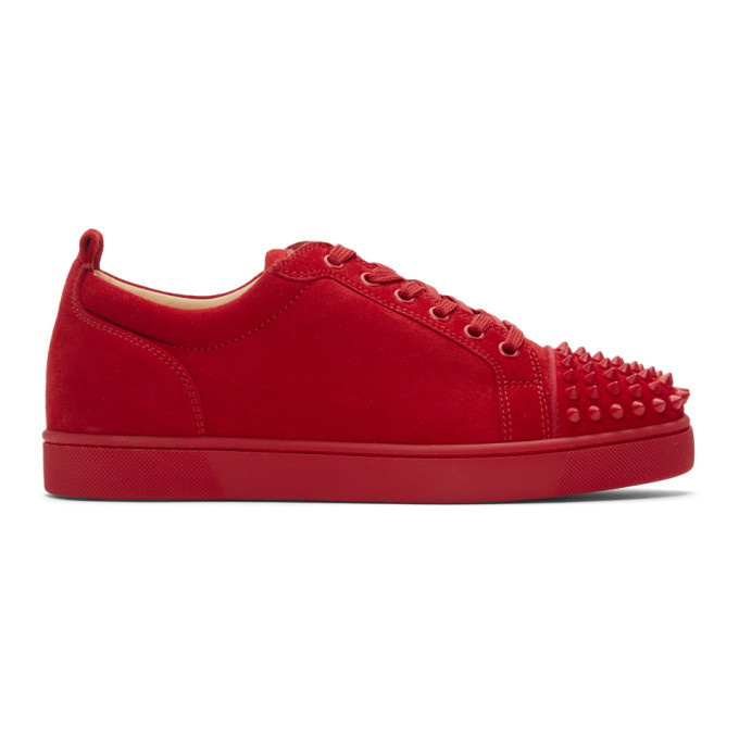 Photo: Christian Louboutin Red Suede Louis Junior Spikes Sneakers