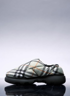 Burberry Check Nylon-Blend Pillow Mule