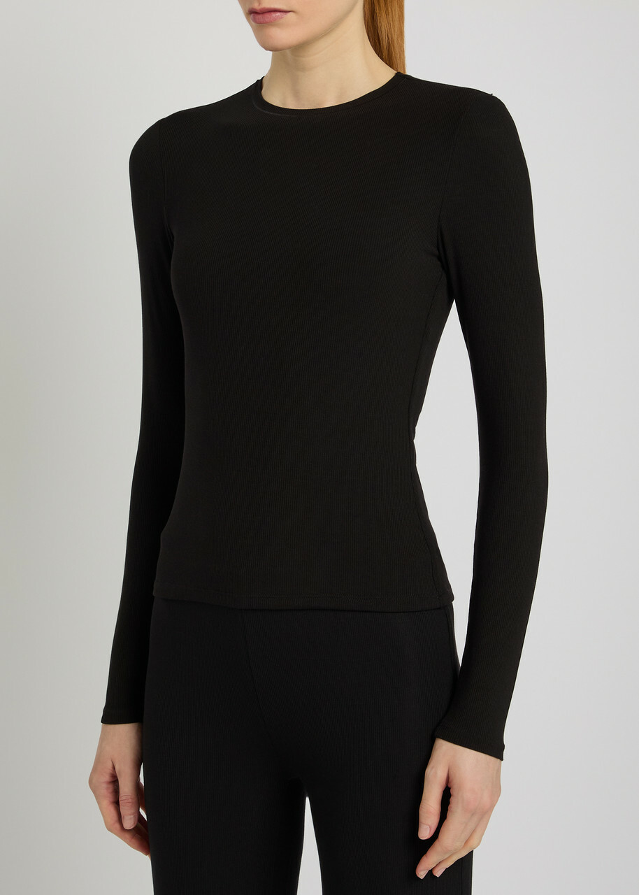 Tala 365 Ribbed Stretch-modal top Black