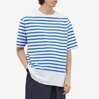 Arpenteur Men's Pontus Nautical Stripe T-Shirt in White/Blue Stripes