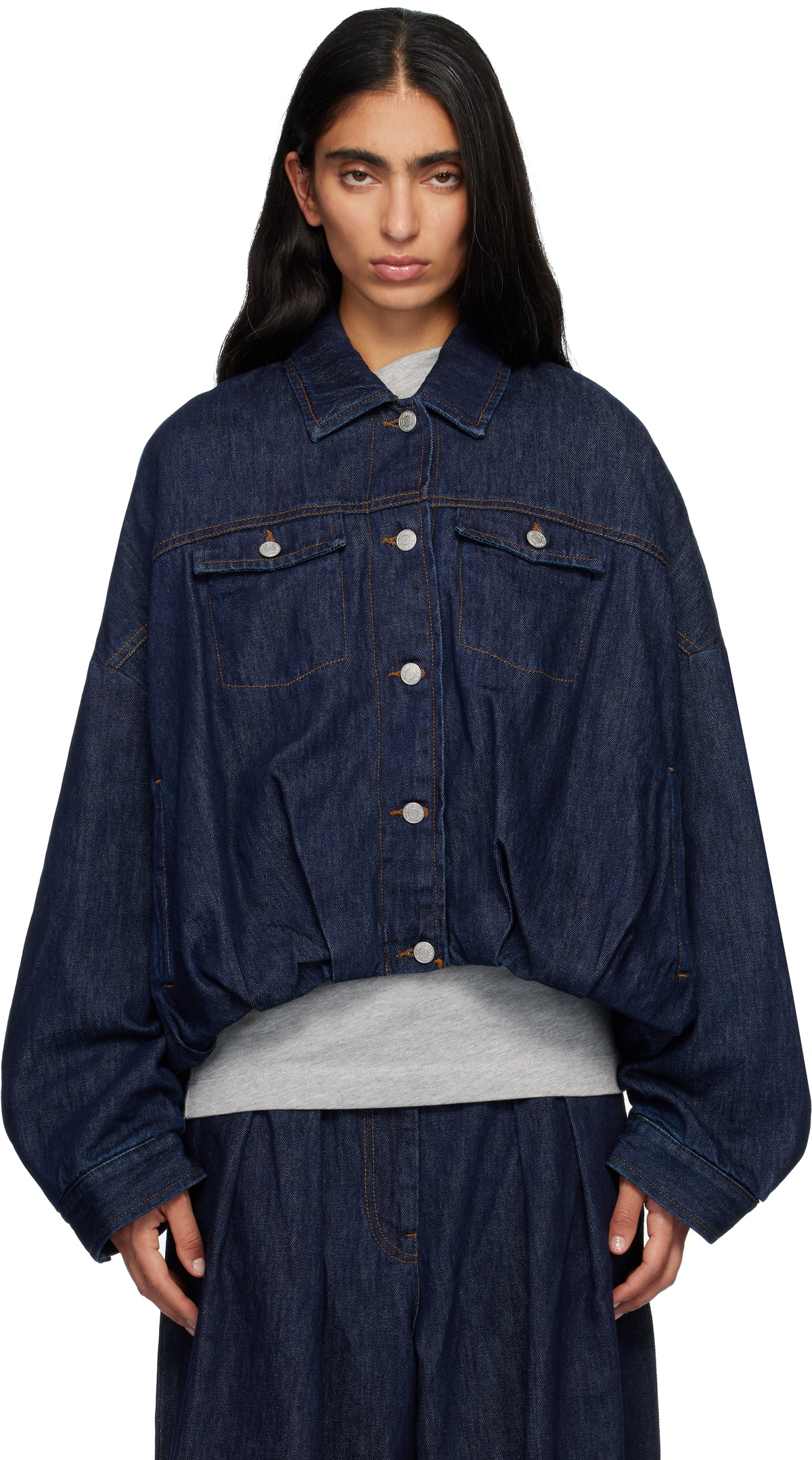 Dries Van Noten Blue Lined Denim Jacket