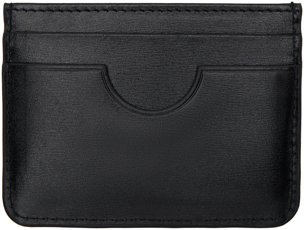 AMI Paris Black Leather Ami de Coeur Card Holder