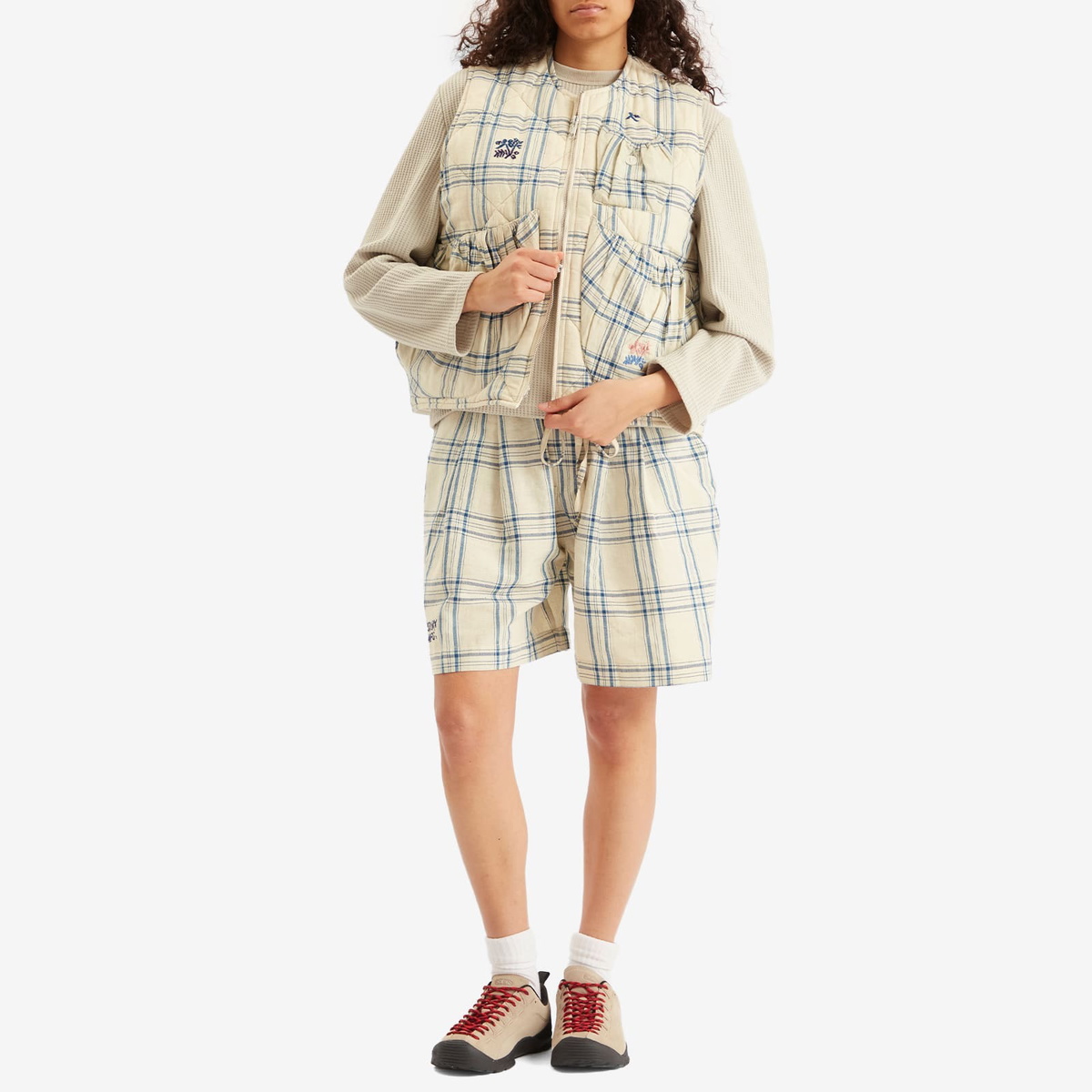 Story mfg. Women's Girolle Vest in French Gingham Interrupted