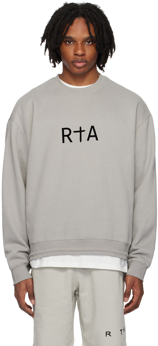 RTA Gray Flocked Sweatshirt