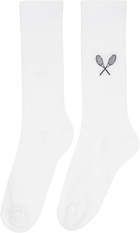 Thom Browne White Tennis Racquet Athletic Socks