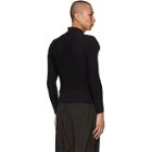 132 5. ISSEY MIYAKE Black Flat Rib Knit Sweater