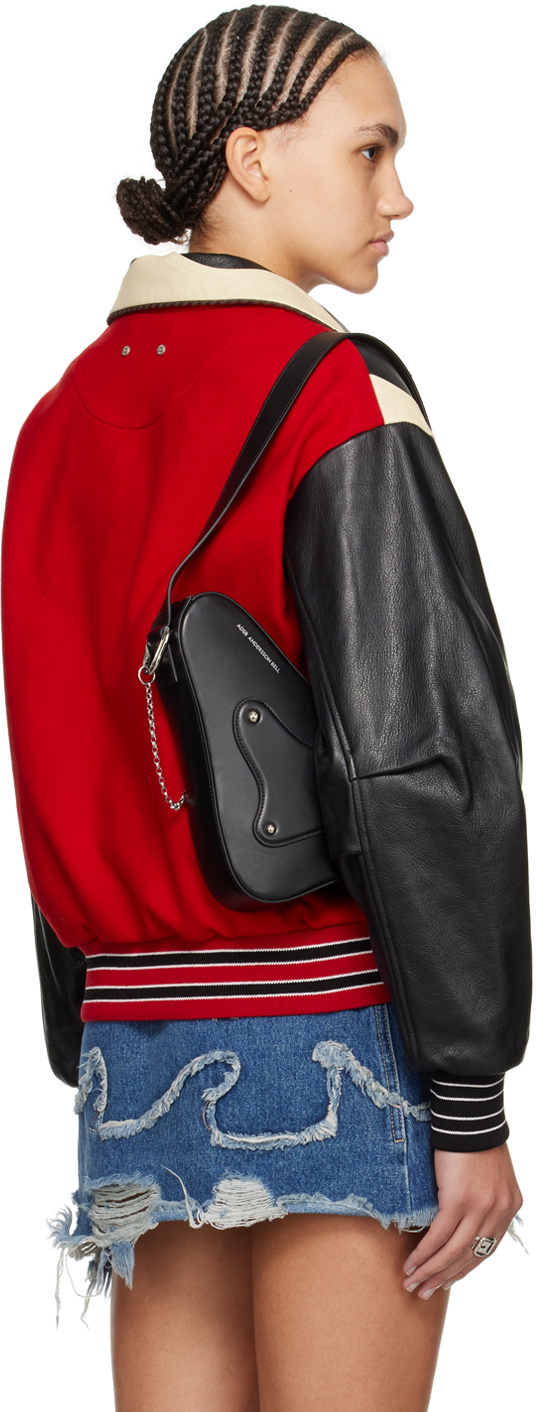 Andersson Bell Black & Red Robyn Leather Bomber Jacket