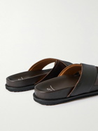 Mr P. - David Cross-Grain Leather and Suede Sandals - Brown