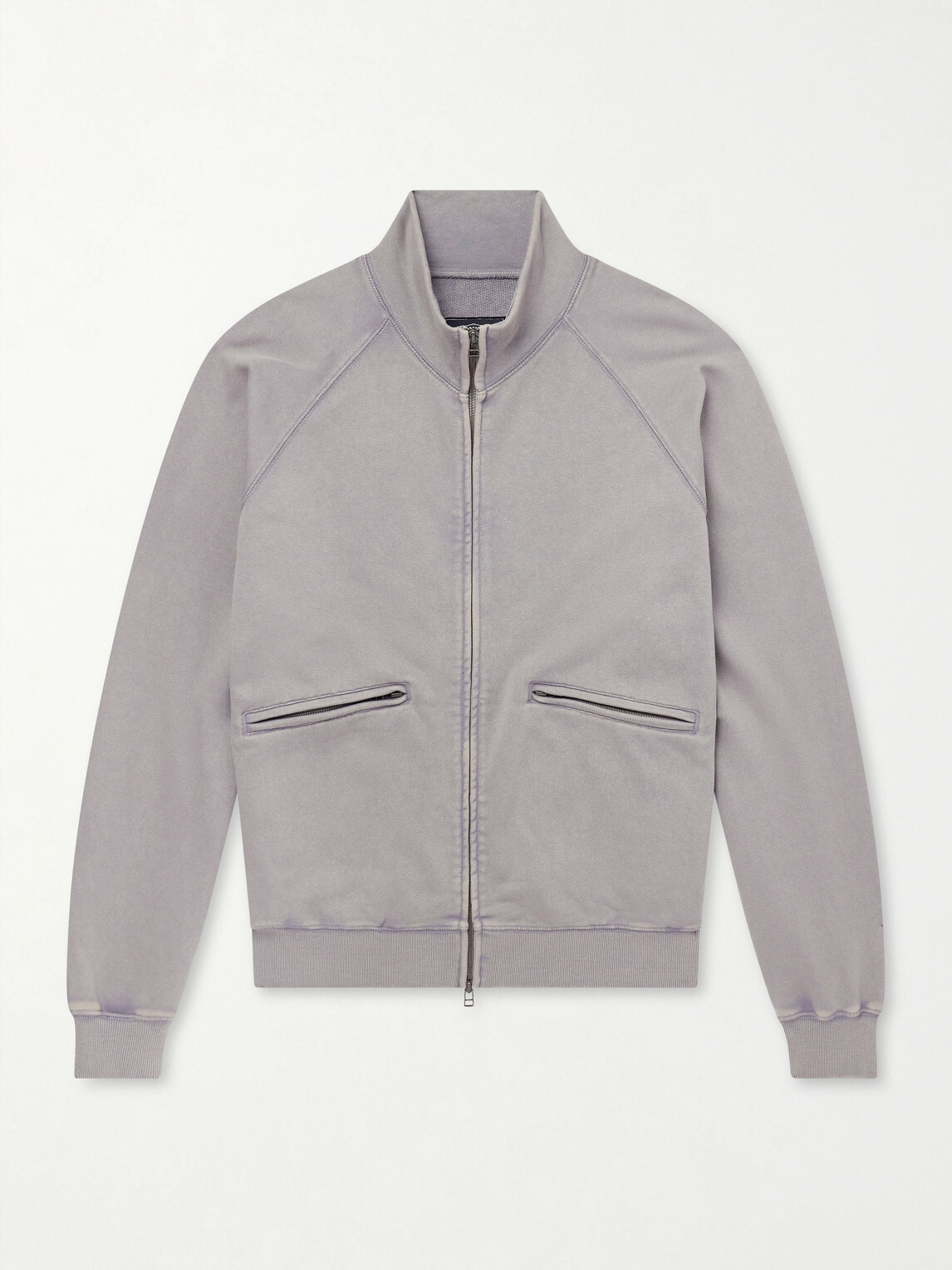 FrizmWORKS - Cotton-Blend Jersey Zip-Up Sweatshirt - Gray