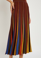 Gabriela Hearst Calypso Striped Wool Midi Shirt Dress Brown Other