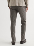 CANALI - Slim-Fit Tapered Stretch Cotton-Twill Chinos - Brown