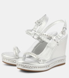 Christian Louboutin Pyrastrass metallic leather wedge sandals