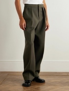 Jacquemus - Citta Straight-Leg Pleated Wool-Blend Trousers - Green