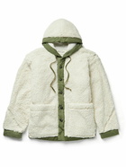 Greg Lauren - Shell-Trimmed Sherpa Hooded Jacket - Neutrals