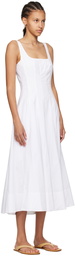 Staud White Wells Midi Dress