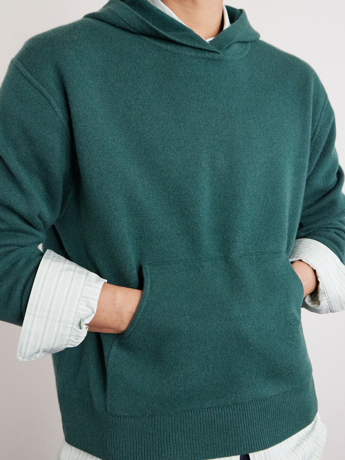 Acne Studios - Logo-Appliquéd Cashmere-Blend Hoodie - Green Acne
