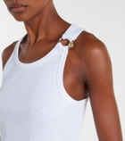 Jean Paul Gaultier Piercing cotton jersey tank top