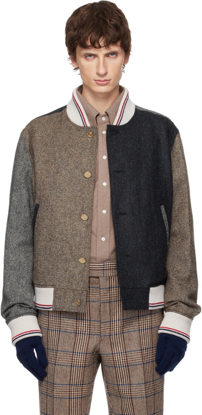 Photo: Thom Browne Multicolor Button Up Bomber Jacket
