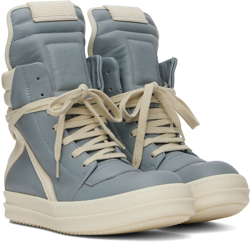 Rick Owens Blue & Off-White Porterville Geobasket Sneakers Rick Owens Blue & Off-White Porterville Geobasket Sneakers