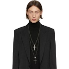 Givenchy Black Long 4G Cross Necklace