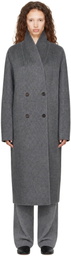 LISA YANG Gray Doublé Shawl Coat
