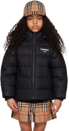 Burberry Kids Black Patch Down Jacket