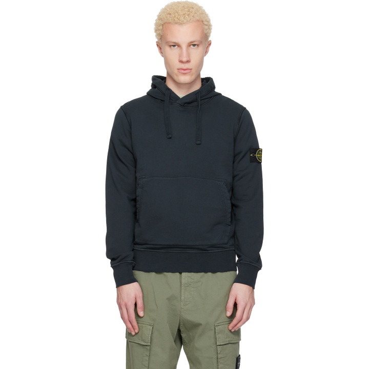 Photo: Stone Island Navy 6100062 Organic Cotton Fleece Hoodie
