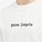 Palm Angels Men's Logo Long Sleeve T-Shirt in Off White