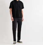 JACQUEMUS - Terraio Herringbone Tape-Trimmed Cotton-Piqué Polo Shirt - Black