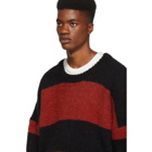 Amiri Black and Red Wool Striped Sweater