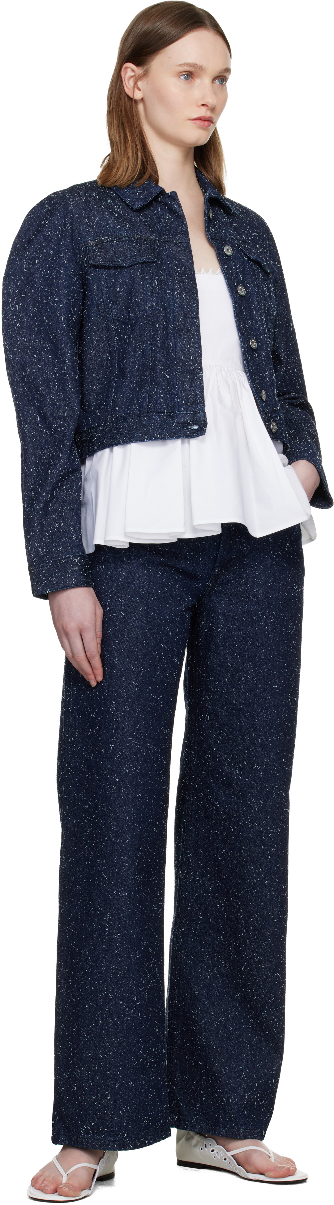 JACQUEMUS Navy 'The Ovalo de-Nîmes' Denim Jacket