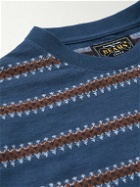 Beams Plus - Striped Cotton-Jacquard T-Shirt - Blue