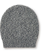 BRUNELLO CUCINELLI - Ribbed Wool, Cashmere and Silk-Blend Beanie - Gray