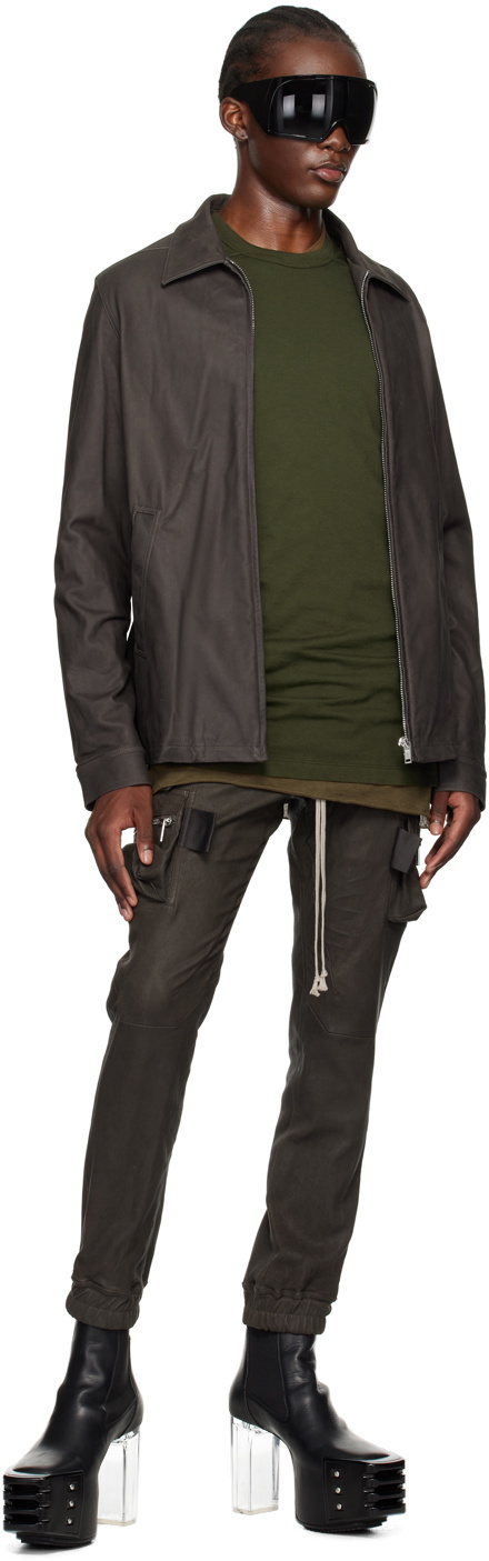 Rick Owens Gray Porterville Brad Leather Jacket Rick Owens