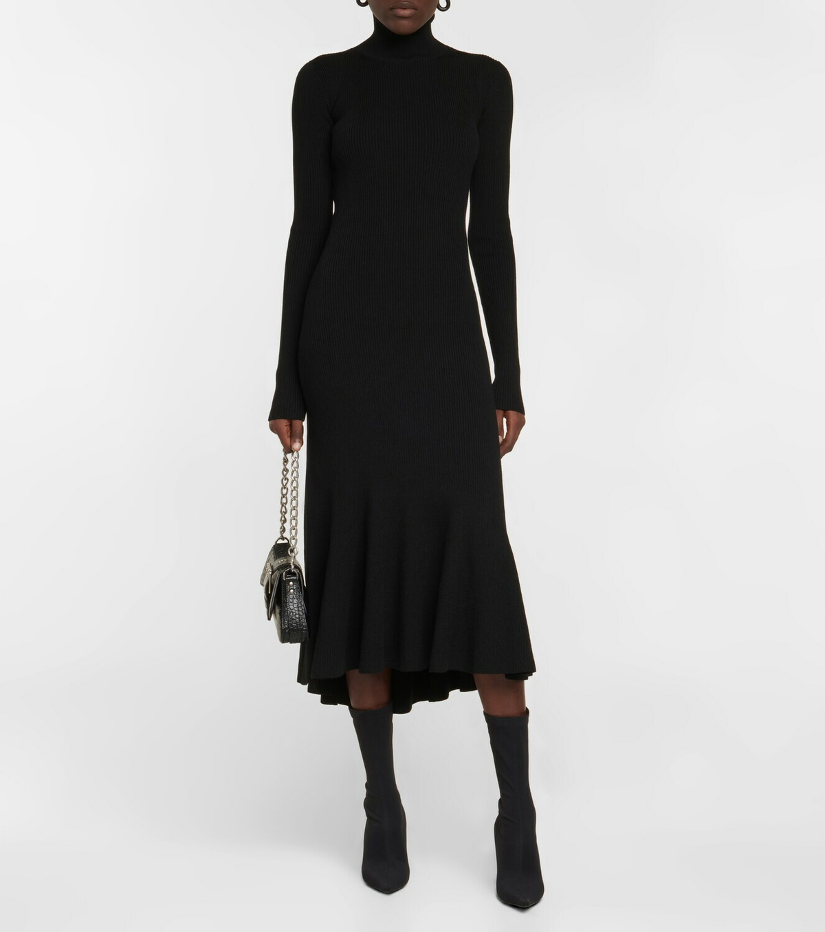 Balenciaga - Turtleneck wool-blend midi dress Balenciaga